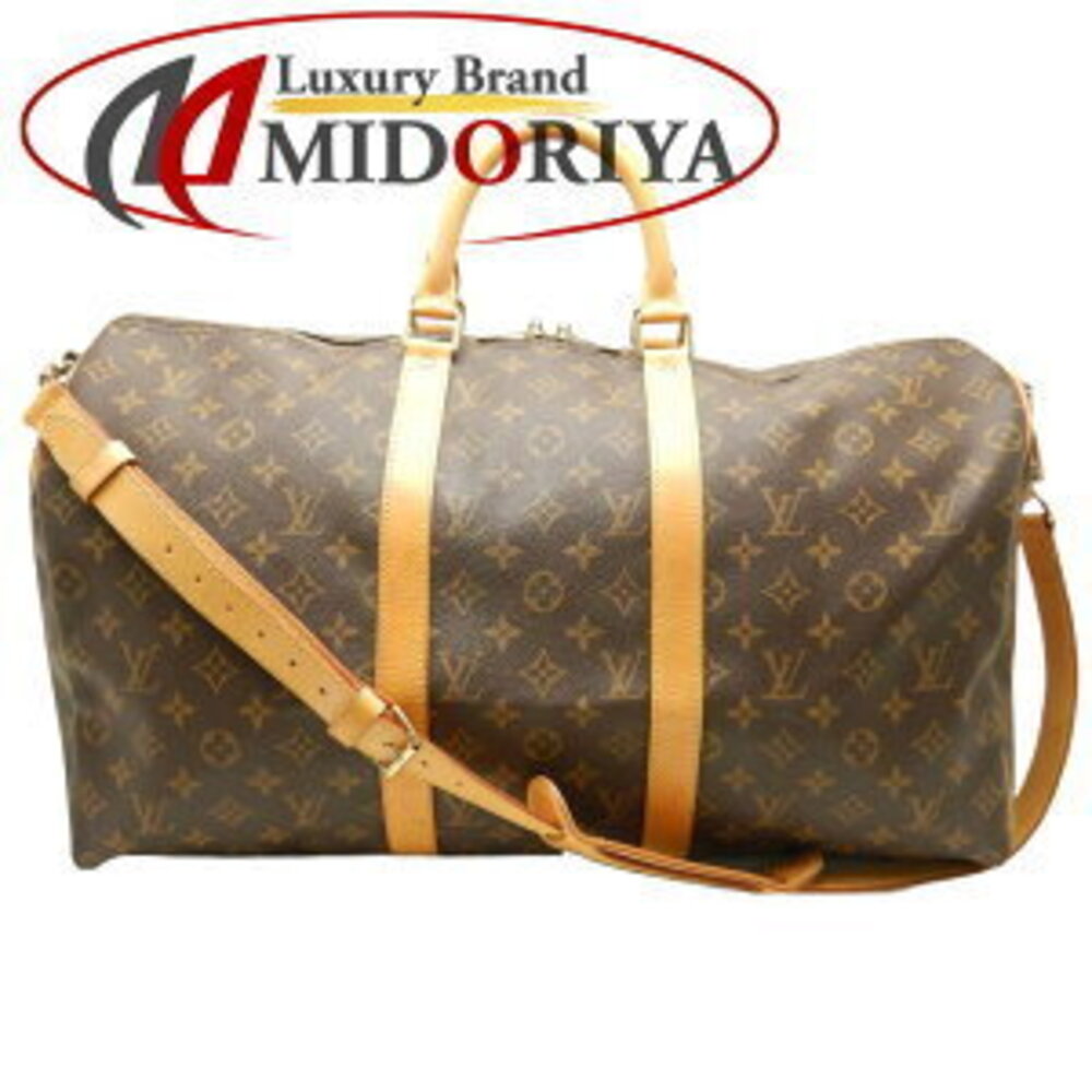 Louis Vuitton Monogram Keepall Bandouliere Boston Bag Brown